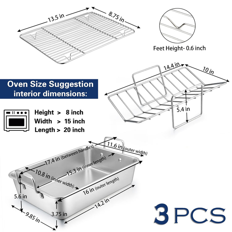 16" Roasting Pan with Racks