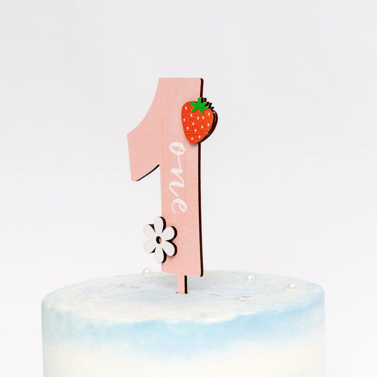 Strawberry One Cake Topper