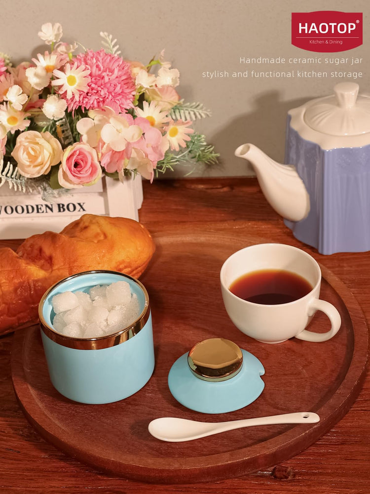 8 oz Sugar Bowl with Lid and Spoon