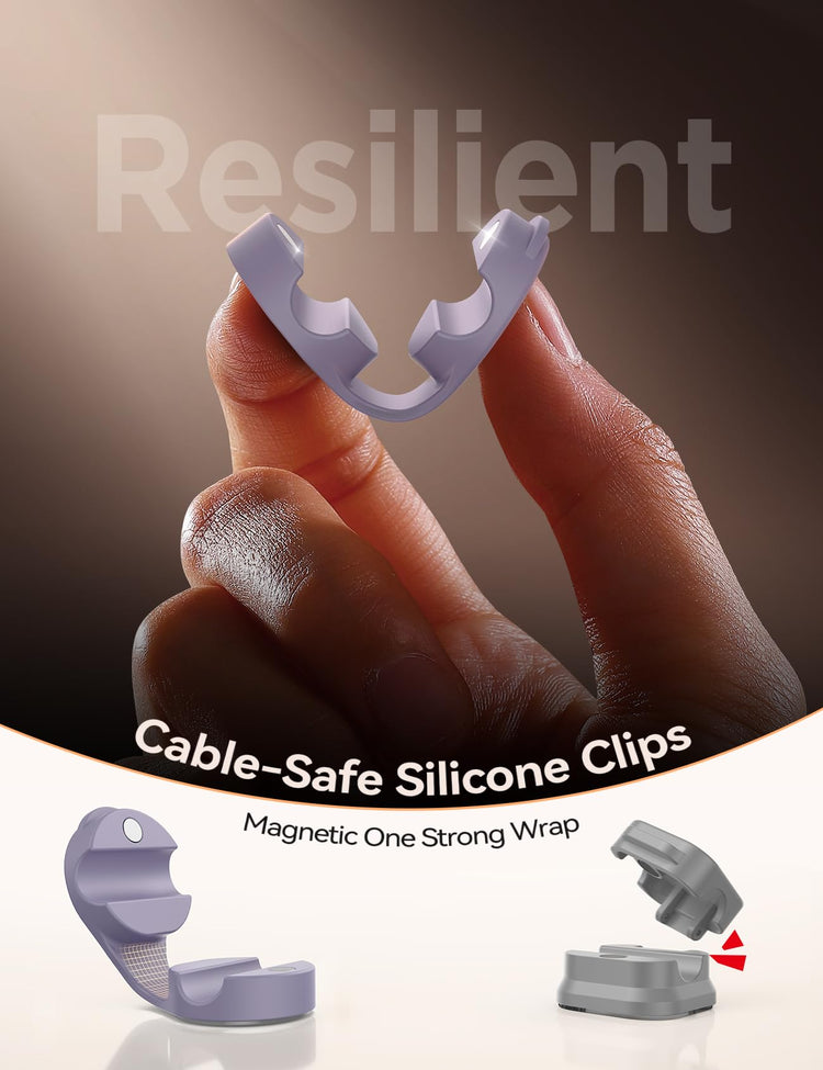 8 Pack Silicone Cord Organizer Magnetic Cable Clips (8 Count)