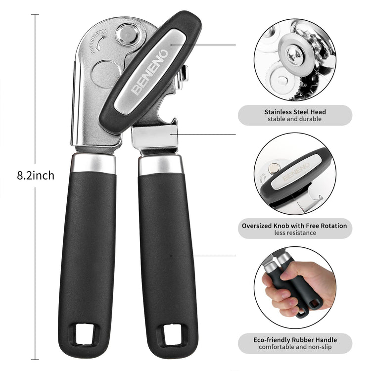 Heavy Duty Hand Can Opener Manual with Magnet Lid Remover