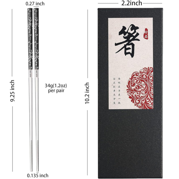 Stainless Steel Chopsticks 2 Pairs