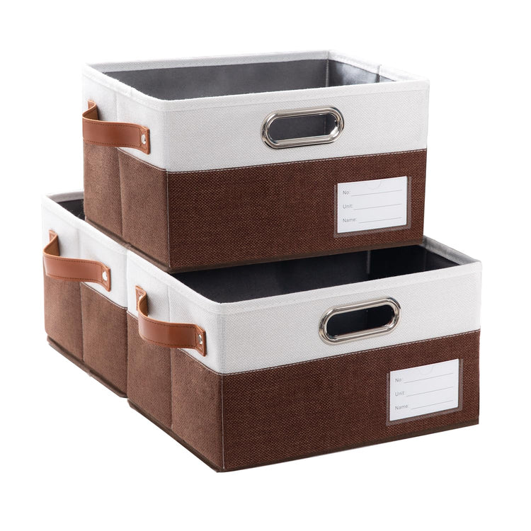 Foldable Storage Bins with Handles [3 (3 Count)