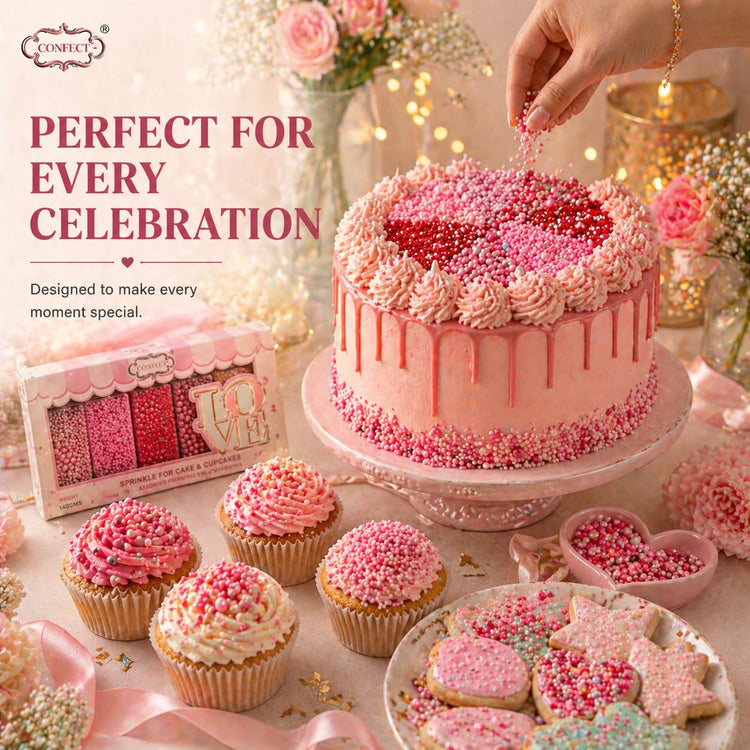 Sprinkles for Cakes & Cupcakes Decoration Assorted pack of 5 Pink Pop Sprinkles Mix Blush Pink (5 Ounce)