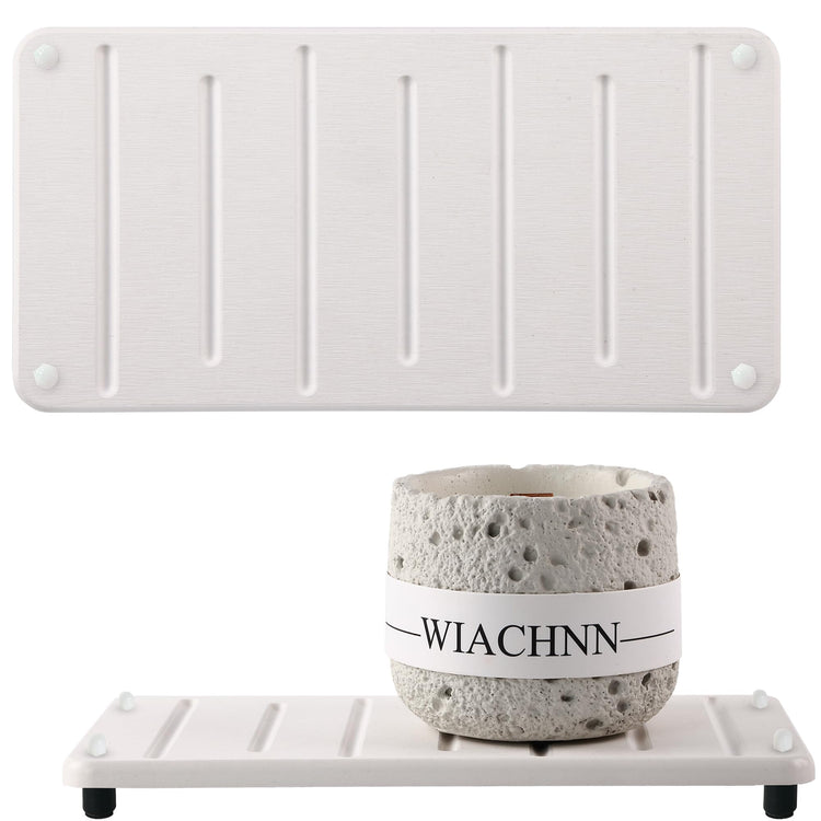 2PCS Water Absorbing Stone Drying Mat for Bathroom Sink & Kitchen Counter Organizer (2 Count)