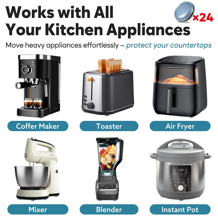 Appliance Sliders for Kitchen 24 PCS Self (24 Count)
