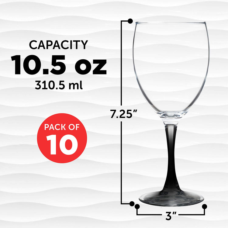 Nuance Wine Glasses by ARC 10.5 oz. Set of 10 (10 Count)