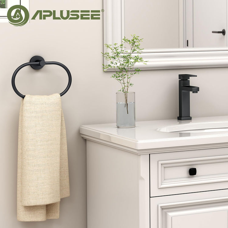 Matte Black Oval Towel Ring for Bathroom Kitchen
