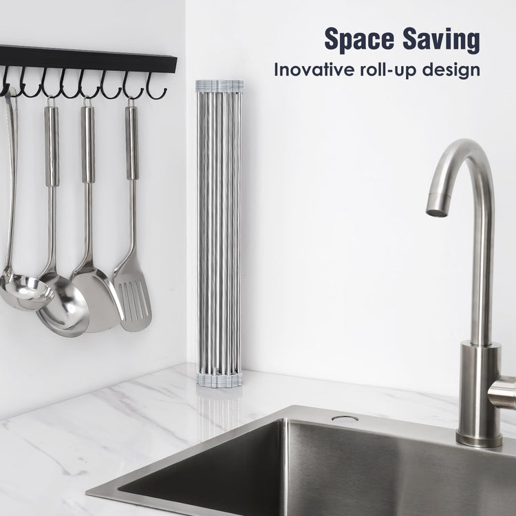 Roll Up Dish Drying Rack Over Sink