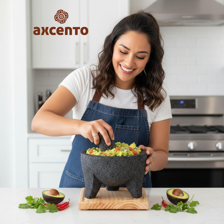 Traditional Molcajete Mexicano Volcanic Rock Mortar and Pestle Set Handmade of Authentic Lava Rock in Puebla Mexico Guacamole Bowl Cutting Board Included Molcajete Bowl de Piedra Volcanica