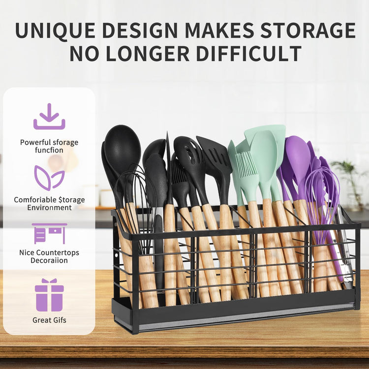 Large Kitchen Utensil Holder with Diatomite Base