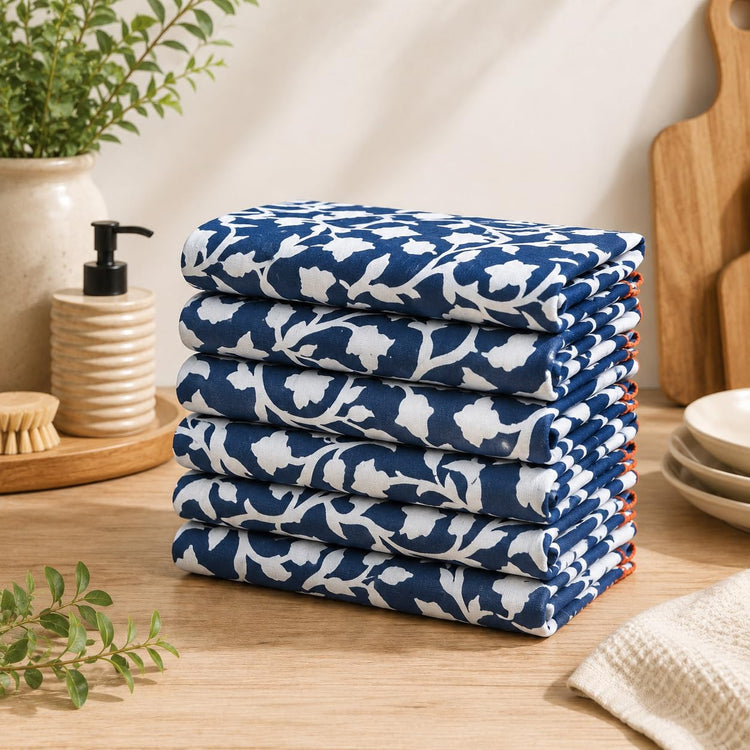 Printed Kitchen Dish Bar and Tea Towels Cotton (6 Count)