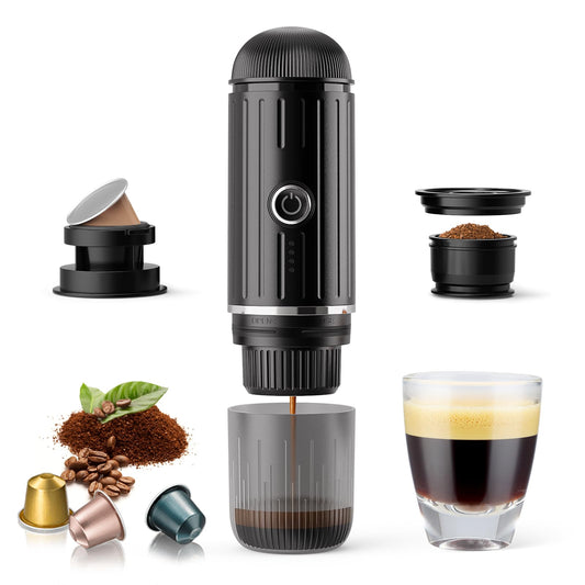 Portable Electric Espresso Coffee Maker for Ground Coffee & NS Capsule Fast Self