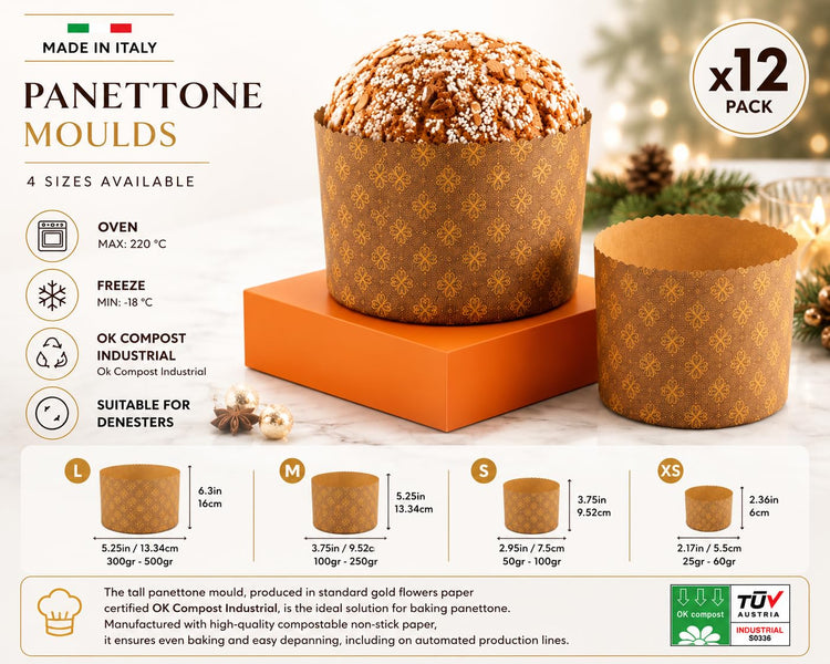 Thin Panettone Paper Pan Mold (12 Count)