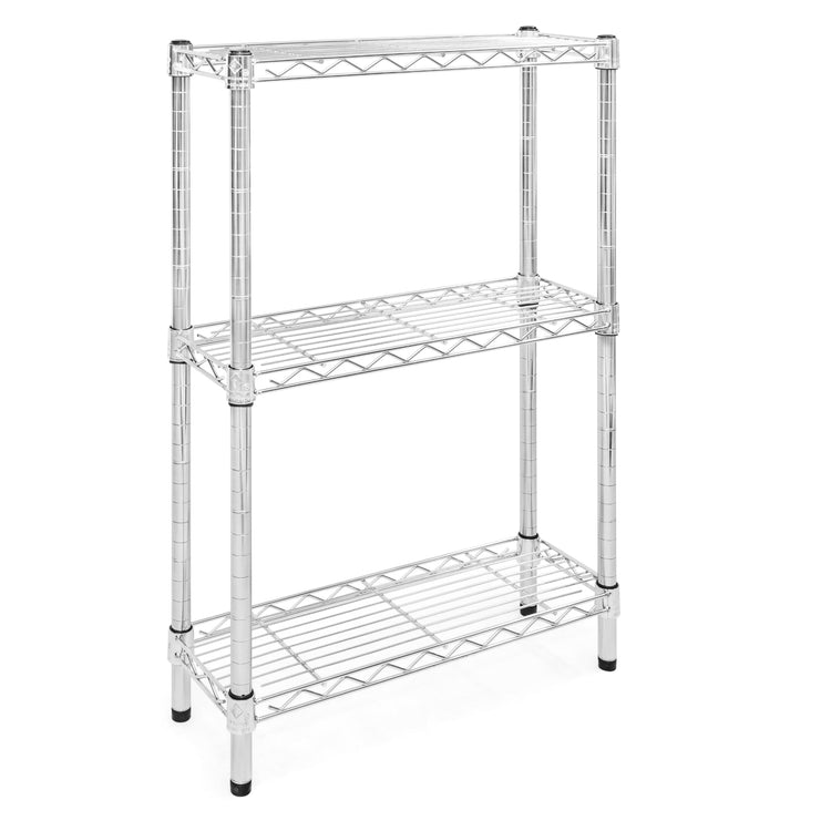 Shelving Inc. 8" d x 24" w Chrome Wire Shelving with 3 Tier Shelves (3 Count)