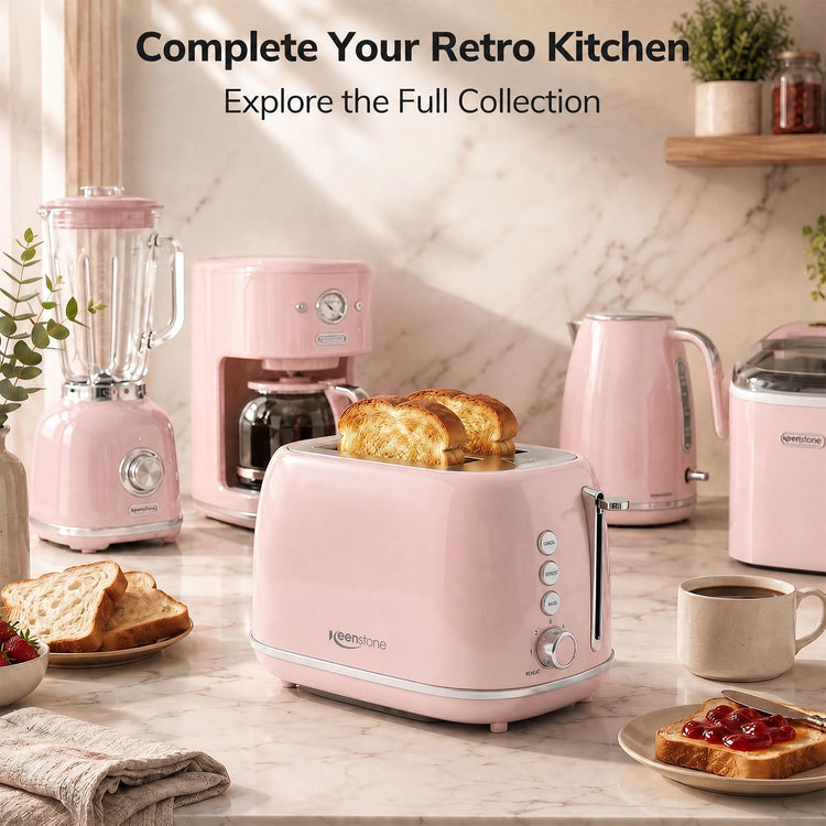 2 Slice Toaster Retro Stainless Steel with Bagel