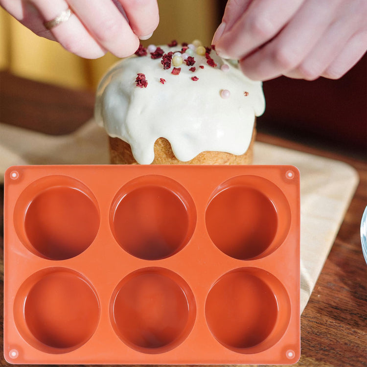 Muffin Pan 6 Cup Silicone Cake Moulds for Baking