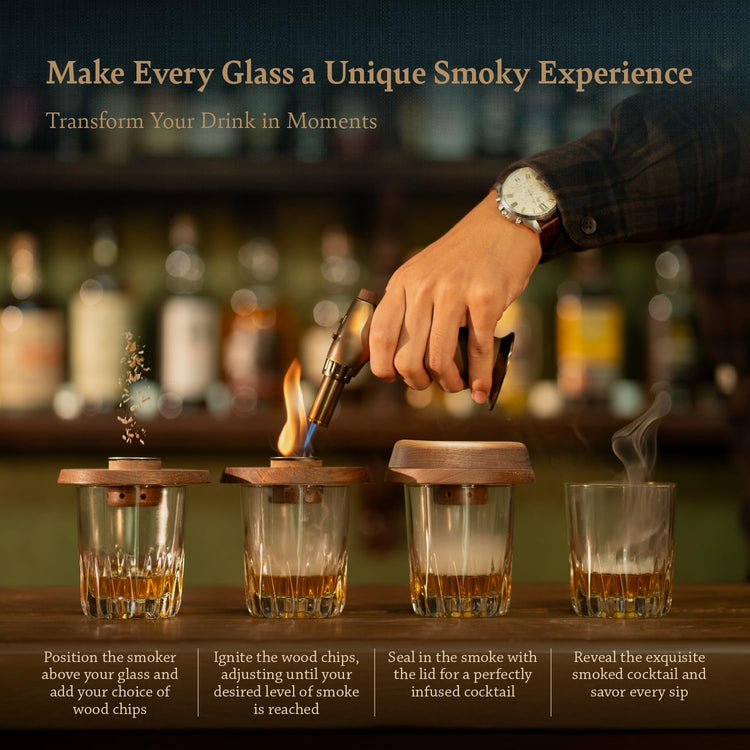 Cocktail Whiskey Smoker Kit with Torch