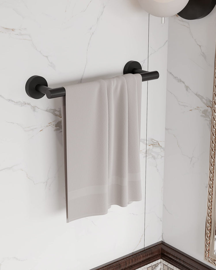 12 Inches Matte Black Towel Bar for Bathroom Kitchen Hand Towel Holder Dish Cloths Hanger SUS304 Stainless Steel RUSTPROOF Wall Mount