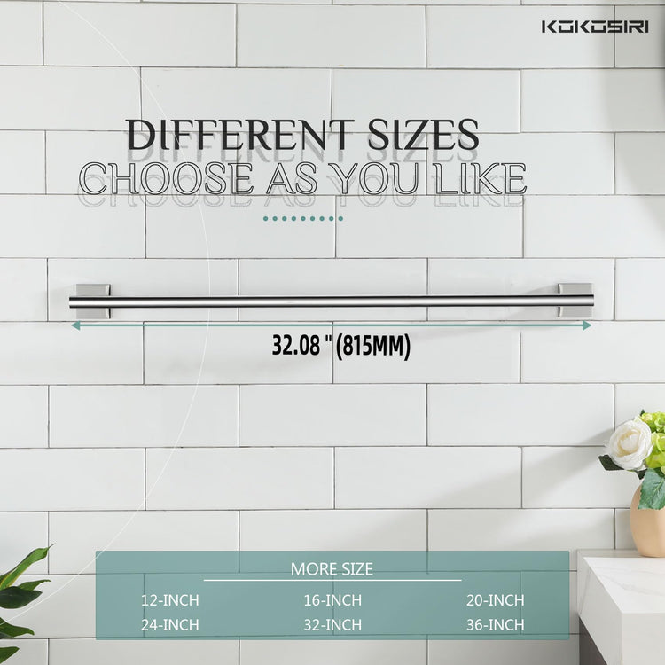 32'' Towel Bar Bathroom Towel Holder for Bath Kitchen Toilet 32 Inch Necklace Holder Chrome Stainless Steel B4005CH