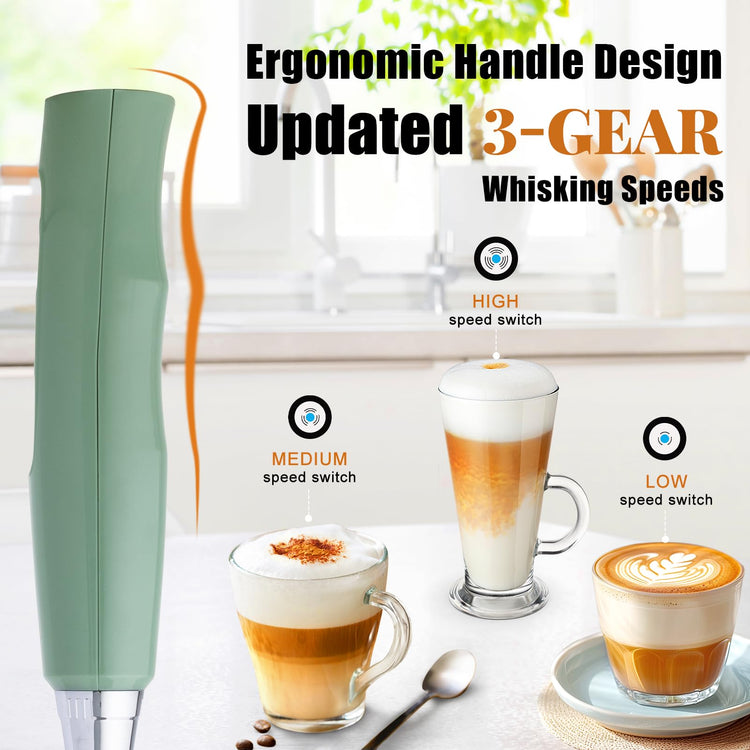Granite Green Milk Frother Wand for Coffee