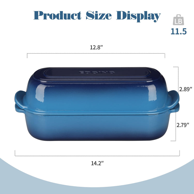 Enameled Cast Iron Loaf Pan with Lid