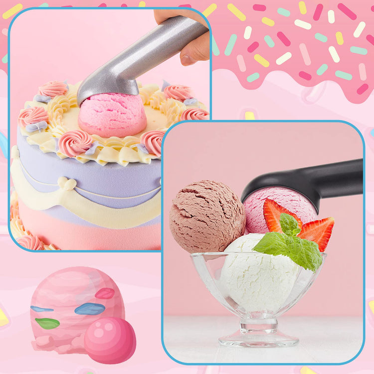 16 Pcs Ice Cream Scoop 7 Inch Nonstick Anti Freeze Ice Cream Scooper Aluminum Design Dessert Spoon for Gelatos Frozen Yogurt Fruit Sundaes Sorbet Almond Cookie Dough (16 Count)
