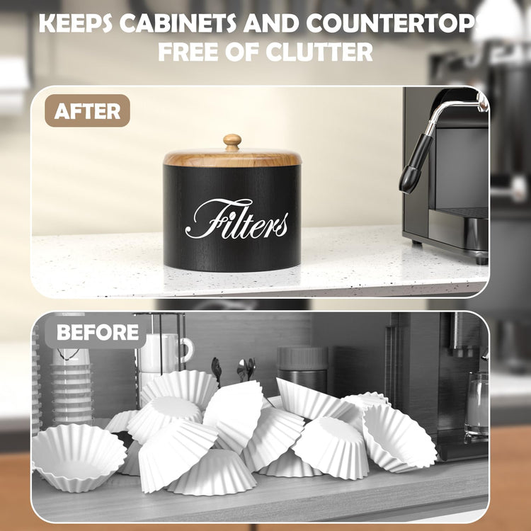 Wooden Coffee Filter Holder with Lid