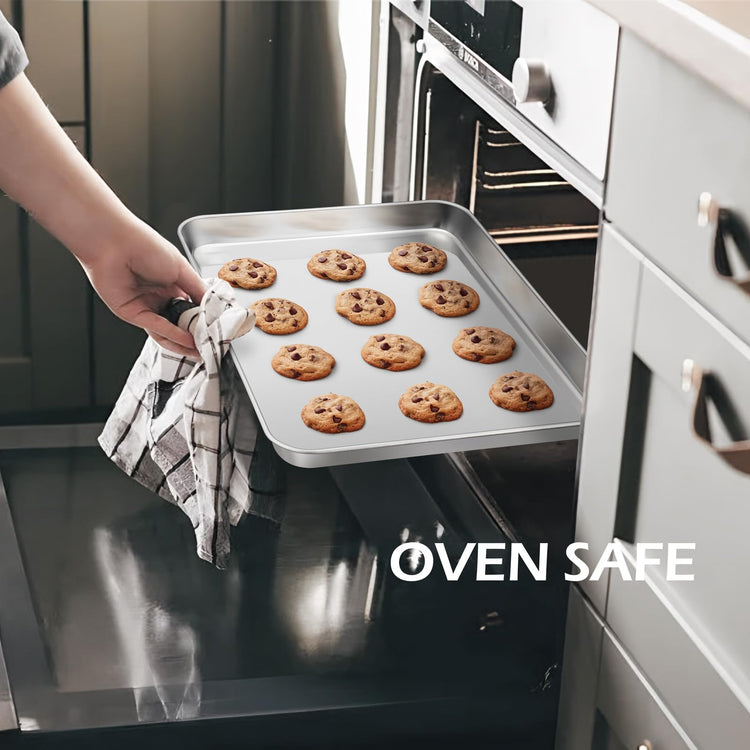 Non Toxic 9x13IN Stainless Steel Baking Quarter Sheet Pans (2 Count)