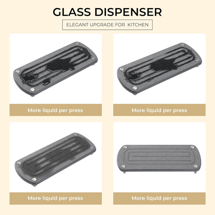 [Luxury] Kitchen Soap Dispenser Set - 16OZ Black Glass Bottle, Stainless Steel Pump, Instant Dry Tray, Waterproof Labels, Non-Slip Silicone Pad, and Dish Brush | Upgrade for Your Kitchen and Bathroom