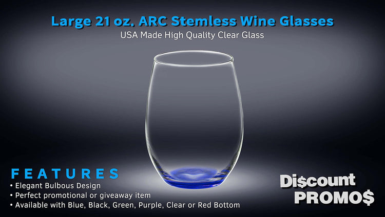 10 ARC Stemless Wine Glasses Set (10 Count)