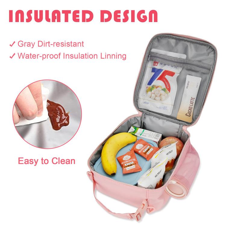 Lunch Box Kids Large Initial Insulated Lunch Bag for Girls