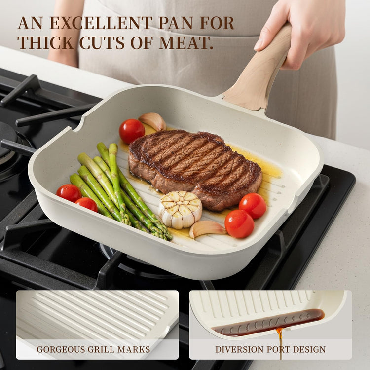 16Pcs Ceramic Pots and Pans Set Non Stick