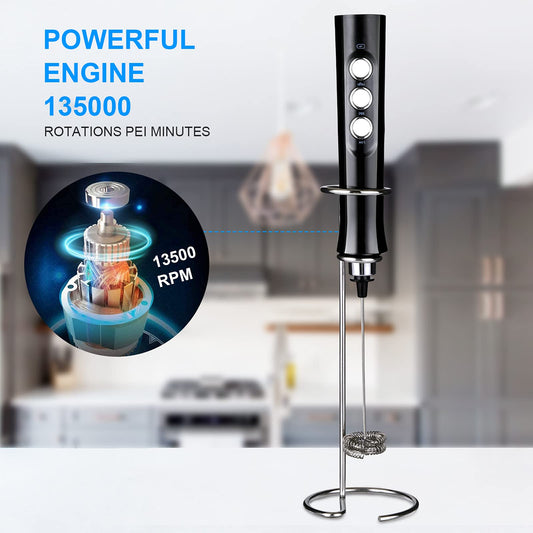 Rechargeable Handheld Milk Frother Wand for Coffee