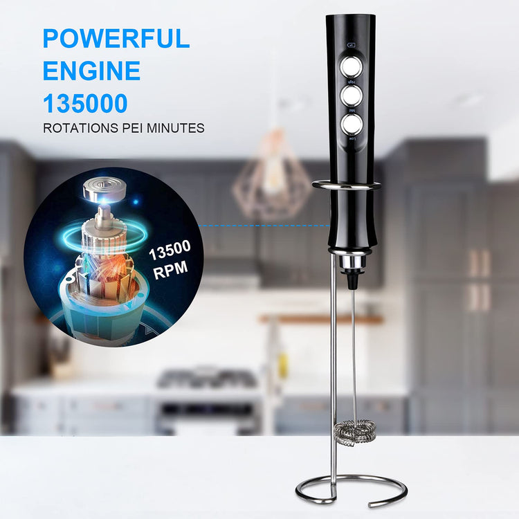 Rechargeable Handheld Milk Frother Wand for Coffee