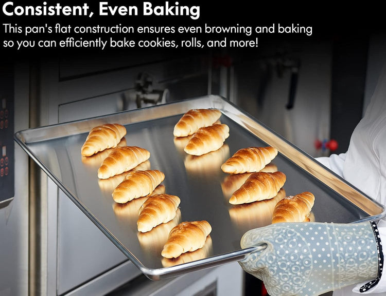 CURTA 12 Pack Aluminum Sheet Pan, NSF Listed Full Size 26 x 18 inch Commercial Bakery Cake Bun Pan, Baking Tray …