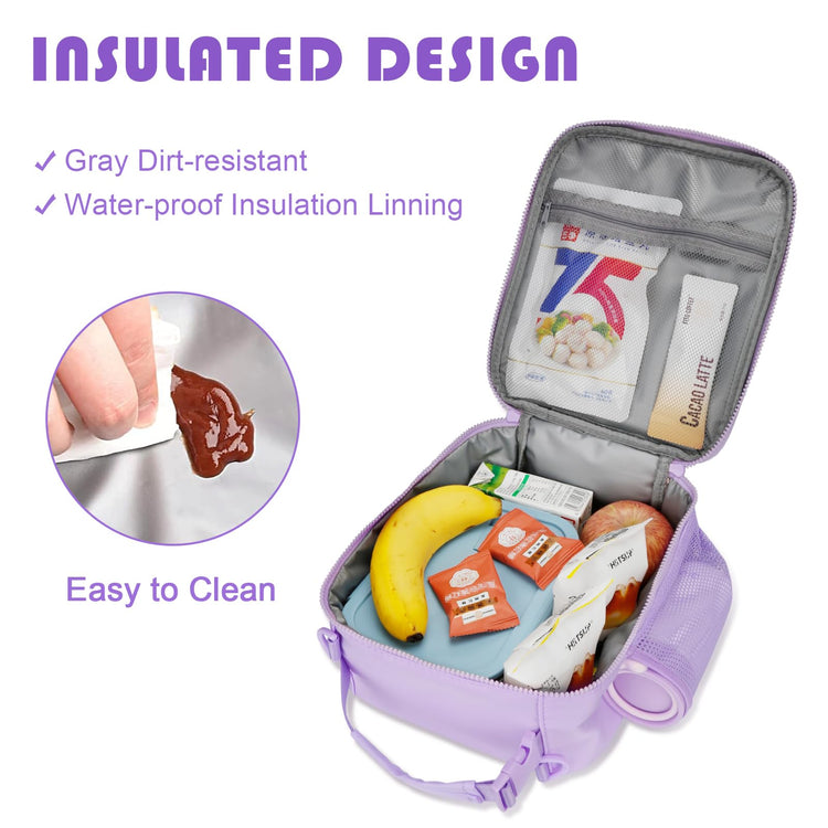 Initial Insulated Lunch Bag for Girls Kids