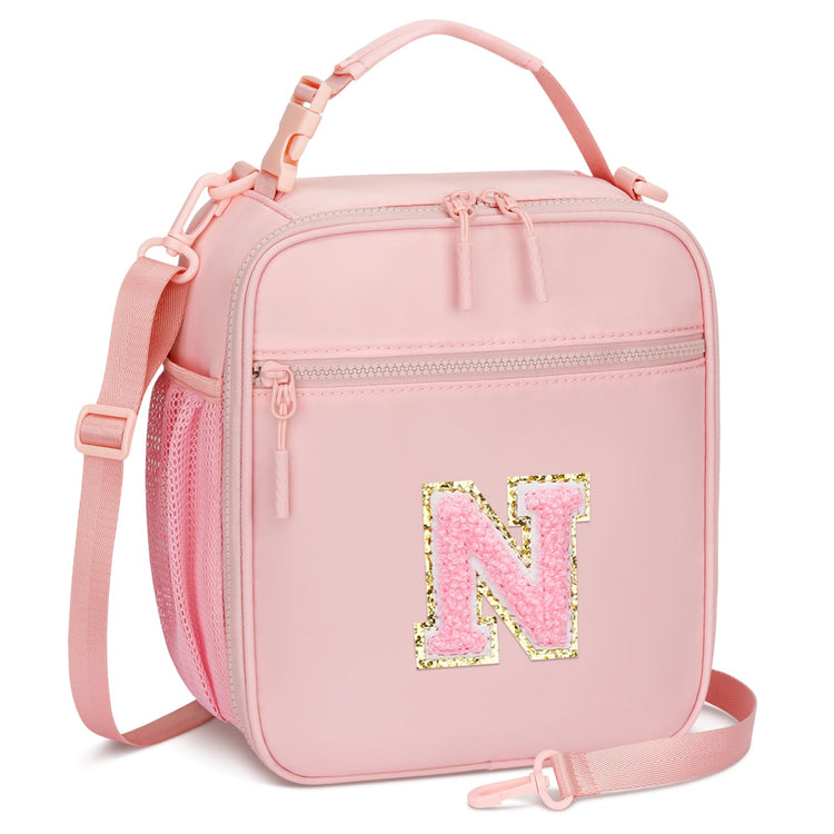 Lunch Box Kids Large Initial Insulated Lunch Bag for Girls