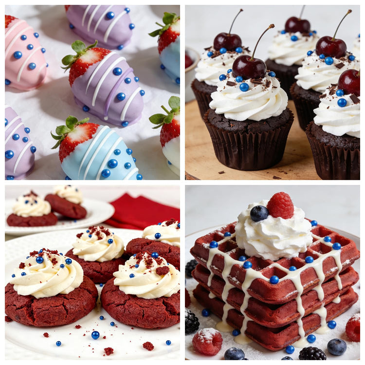 Patriotic Edible Navy Blue Pearl Sugar Sprinkles (4.5 Ounce)