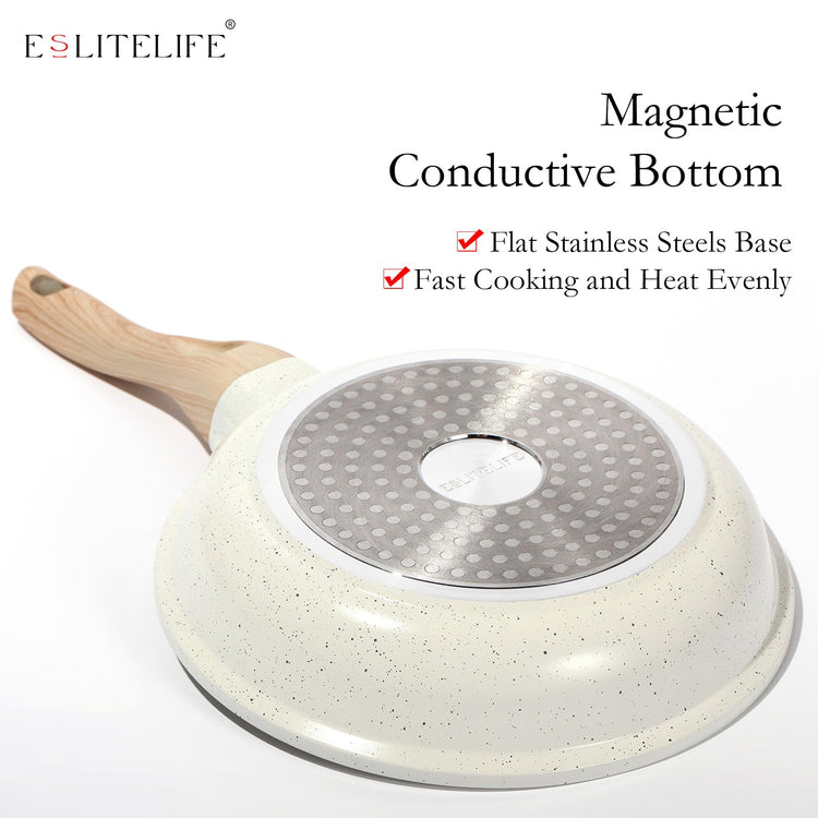 Nonstick Ceramic Frying Pans Skillets Set with Lids
