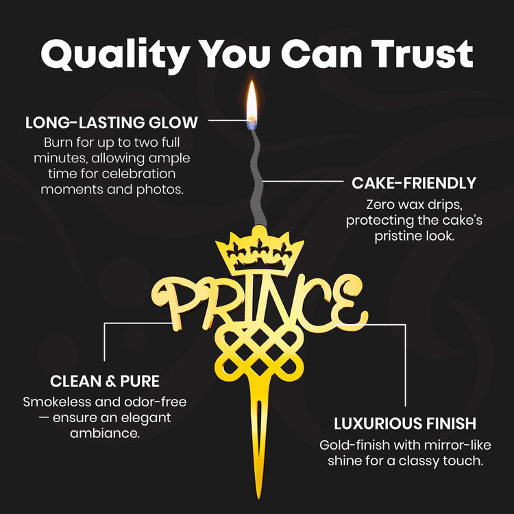 Prince Reusable Gold Romantic Cake Candle