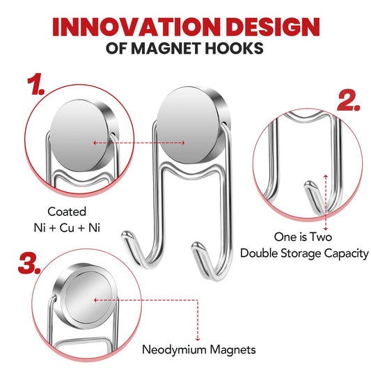 Magnetic Hooks for Cruise Cabins 50Lbs+ Heavy Duty Magnet Hook