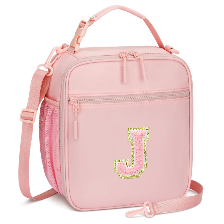 Lunch Box Kids Large Initial Insulated Lunch Bag for Girls