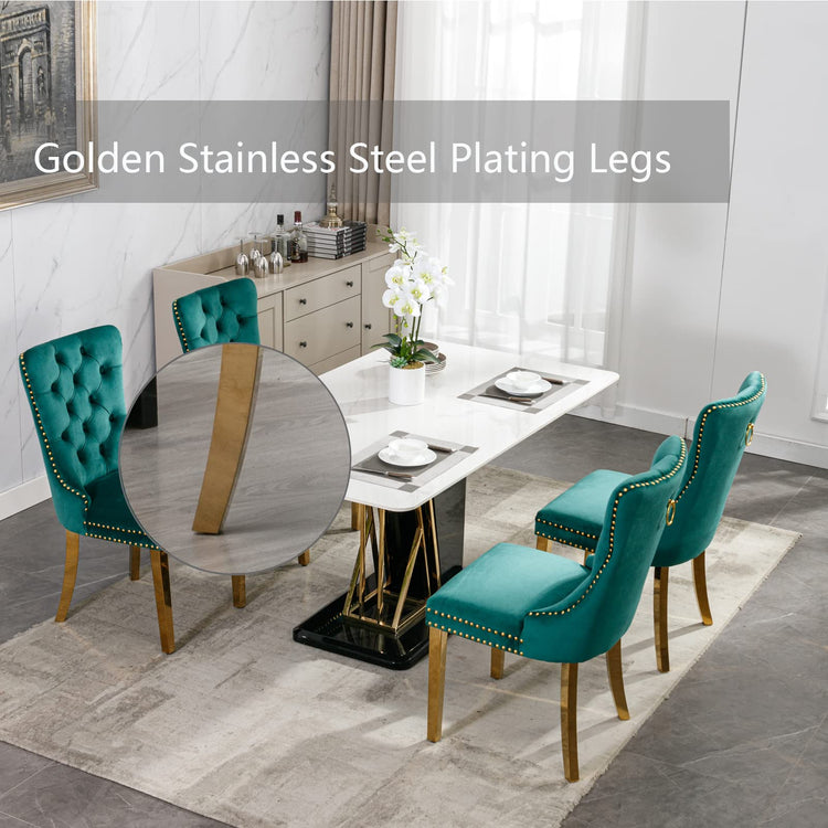 Green Velvet Dining Chairs Set of 4 (4 Count)