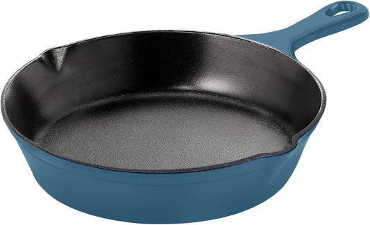 Utopia Kitchen Cast Iron Frying Pan 6.5 Inch, Cast Iron Chefs Pan, Pre Seasoned Skillet, Safe Grill Cookware for Indoor & Outdoor Use, Teal - Nestoria