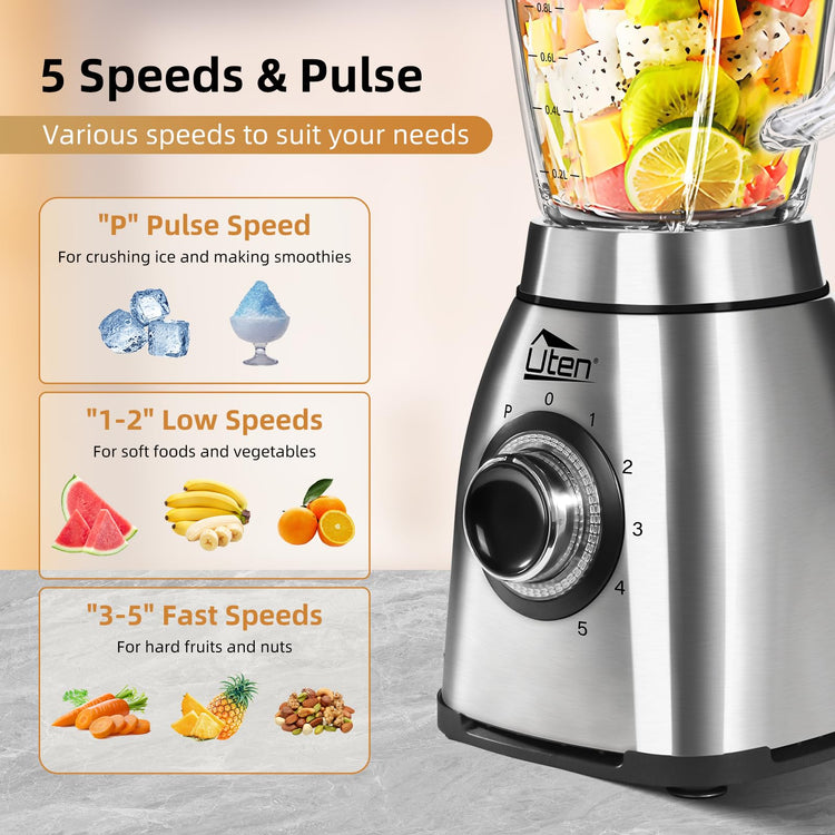 800 Watt Hight Speed Countertop Blender for Smoothies and Shakes