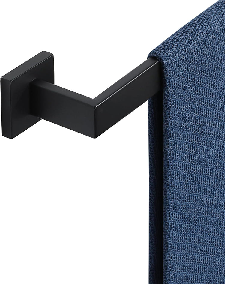 Alise Black Towel Bars,15.75 Inch Towel Holder Towel Racks for Bathroom and Lavatory,SUS304 Stainless Steel Hand Towel Hanger Rail Wall Mount,Useable Length 13.98 Inch Towel Bar, GYT040-B