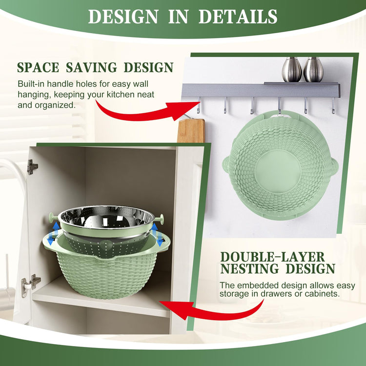 4 1 Colander with Fruit Bowl Set
