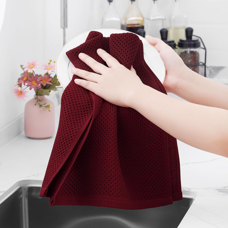 100% Cotton Waffle Weave Kitchen Dish Towels 6 (6 Count)