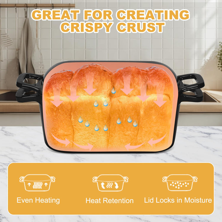 Oval Enameled Dutch Oven for Bread Baking